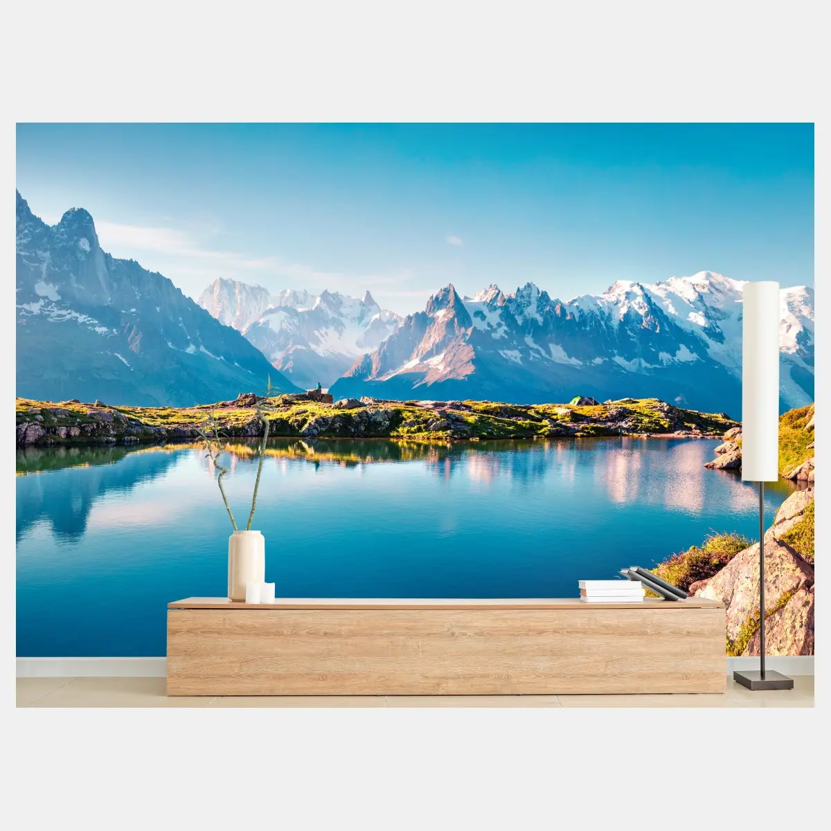 Fototapete Lac Blanc mit Blick auf Mont Blanc – Pixers®