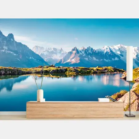Fototapete Lac Blanc mit Blick auf Mont Blanc – Pixers®