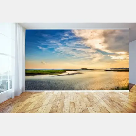 Fototapete graureiher in der Chesapeake-Bucht bei sonnenuntergang – Pixers®