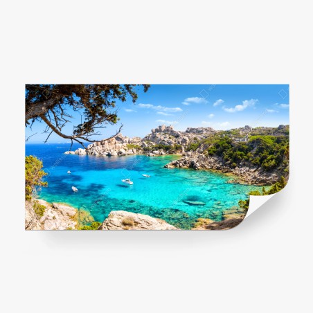 Fototapete türkisfarbene bucht mit felsiger küste – Pixers®