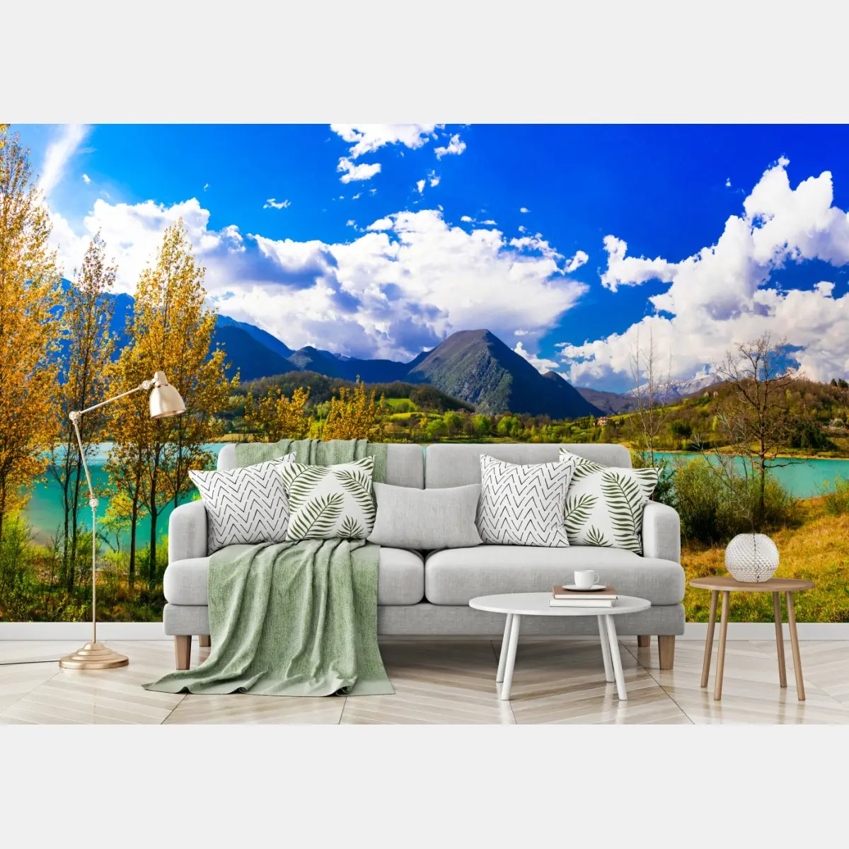 Fototapete türkissee mit berglandschaft – Pixers®