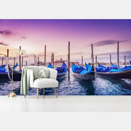 Fototapete Venedig gondeln bei sonnenuntergang – Pixers®