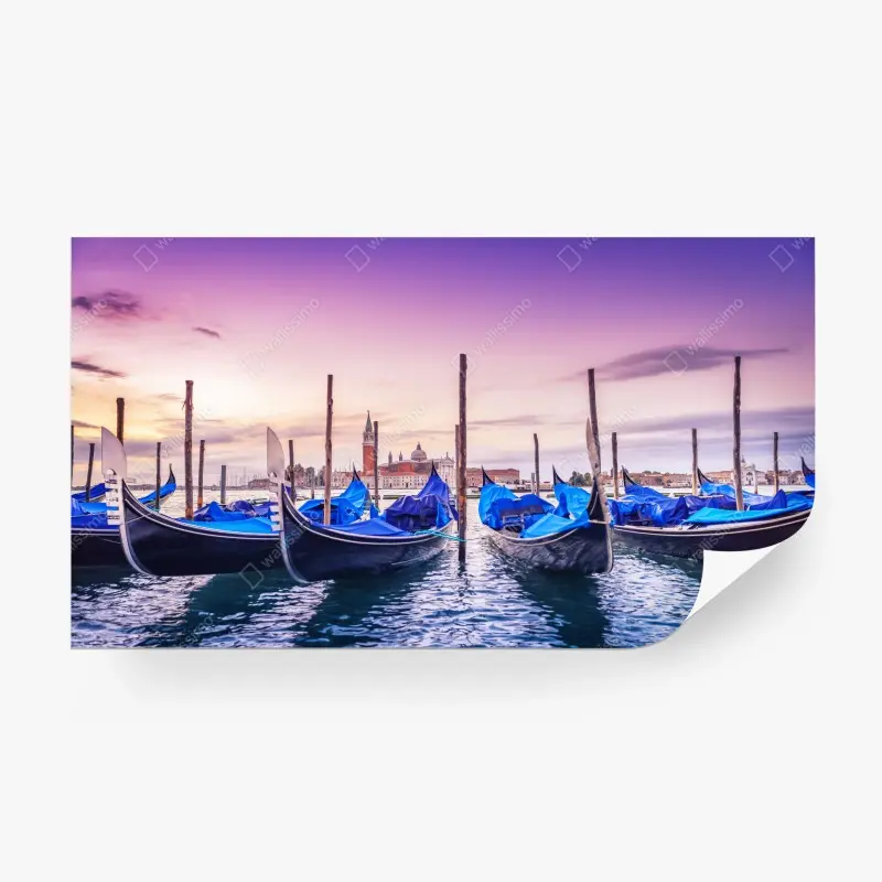 Fototapete Venedig gondeln bei sonnenuntergang
