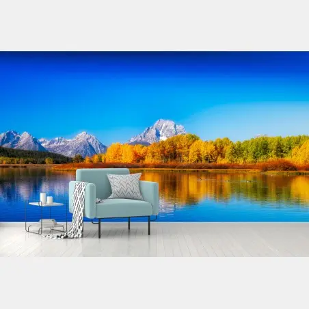 Fototapete herbstliche berge und seenlandschaft – Pixers®