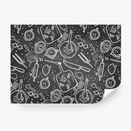 Fototapete küchen tafel-doodle-muster – Pixers®