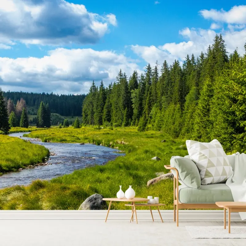 Fototapete ruhige flusslandschaft