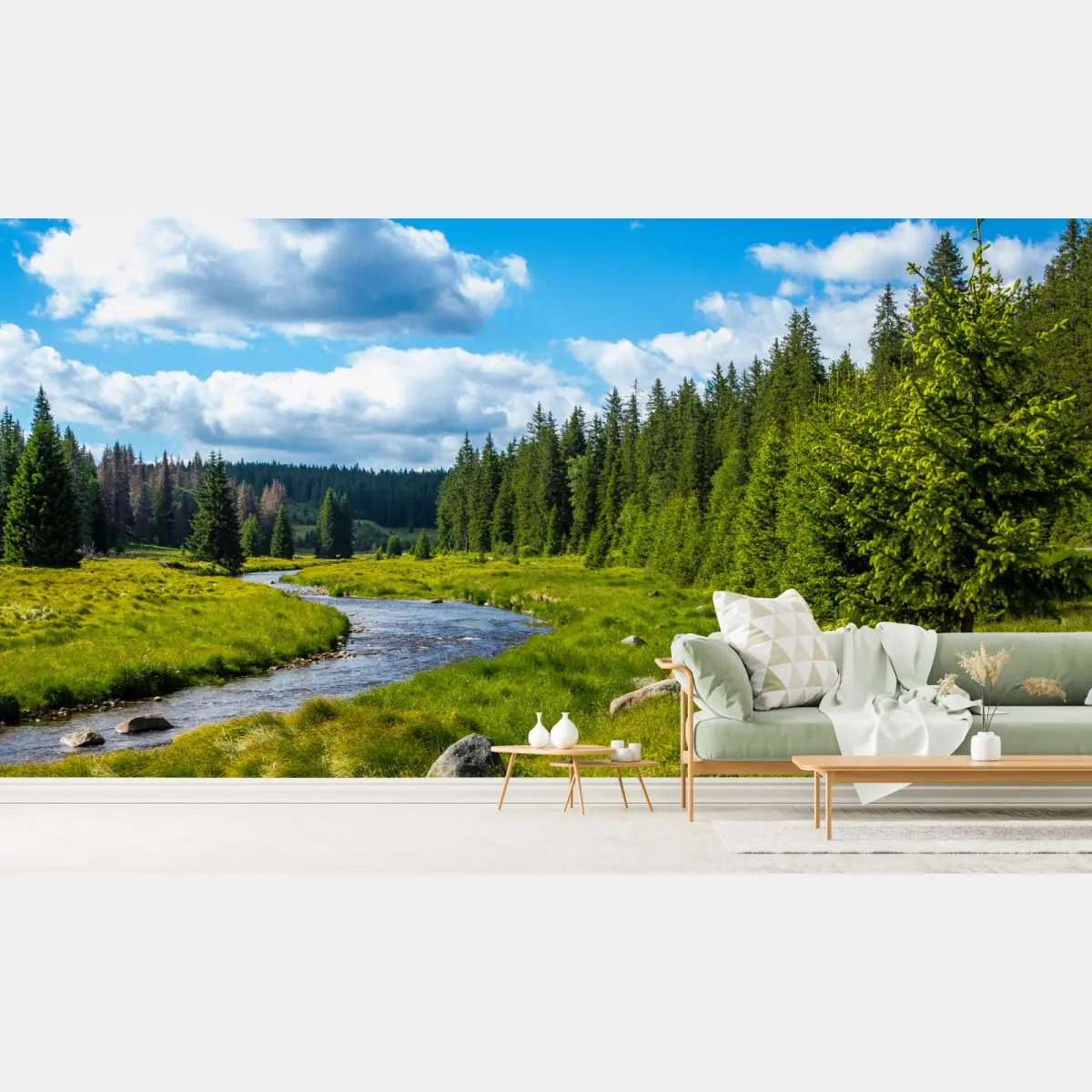 Fototapete ruhige flusslandschaft – Pixers®