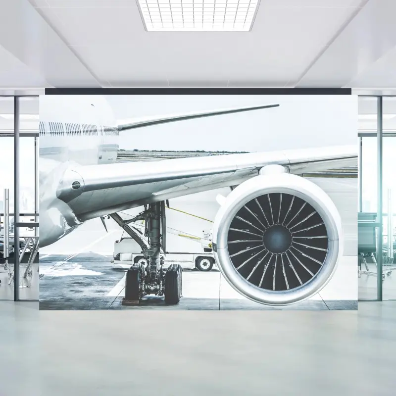 Fototapete nahaufnahme triebwerk am terminal