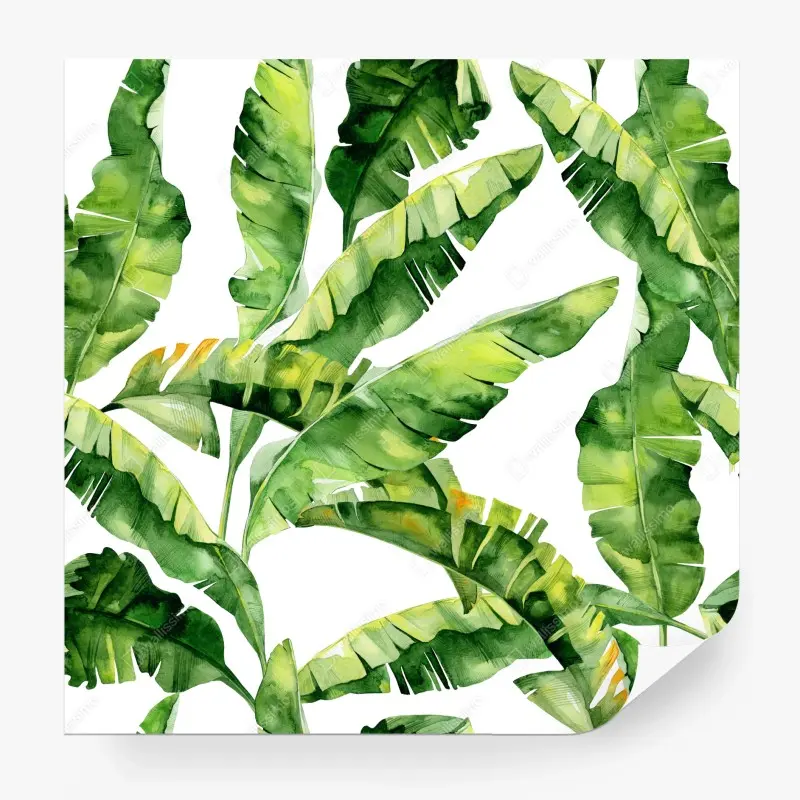 Fototapete tropisches bananenblatt aquarellmuster