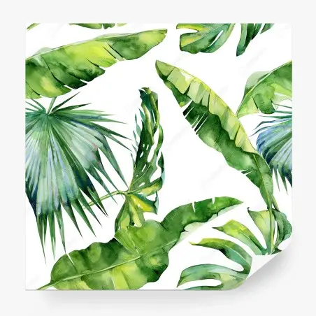 Fototapete tropisches aquarell palmblätter design – Pixers®