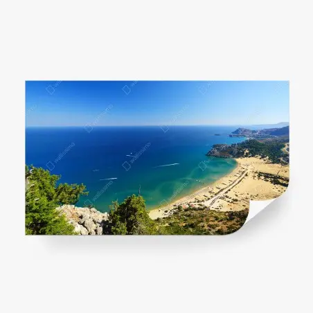 Fototapete ruhige türkisfarbene küstenpanorama – Pixers®