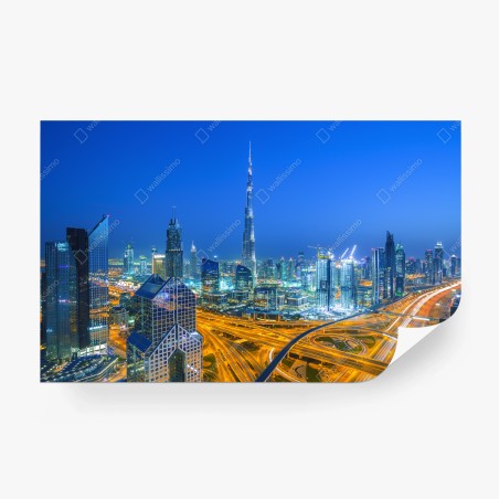 Fototapete Dubai skyline bei dämmerung – Pixers®