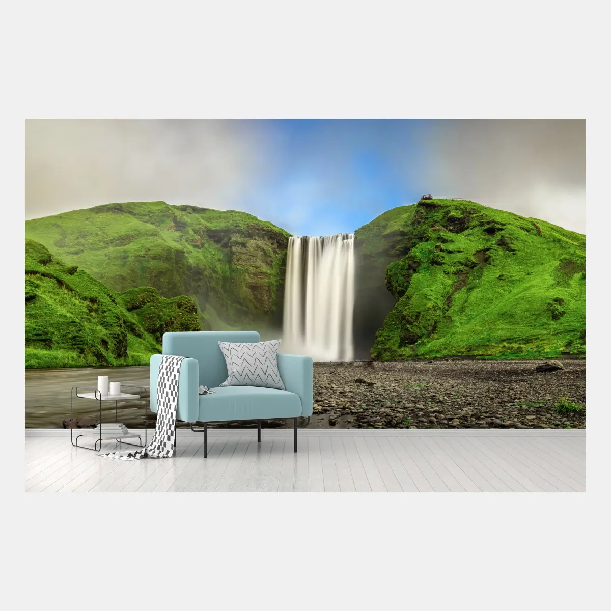 Fototapete panorama des wasserfalls Skogafoss – Pixers®