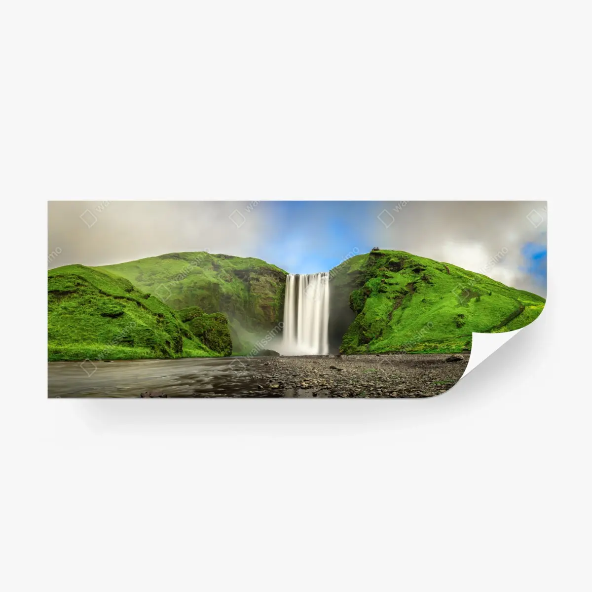 Fototapete panorama des wasserfalls Skogafoss – Pixers®