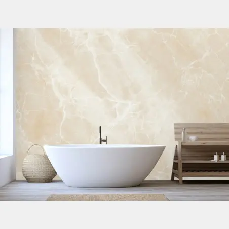 Fototapete beige marmorstruktur mit weißen adern – Pixers®