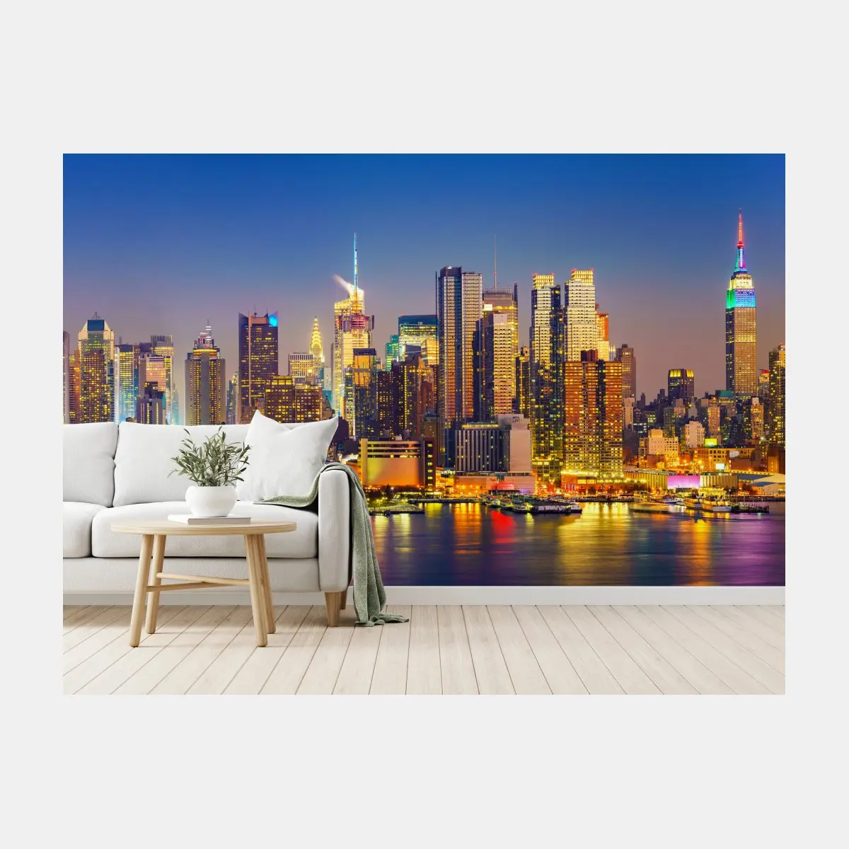 Fototapete Manhattan skyline bei dämmerung – Pixers®
