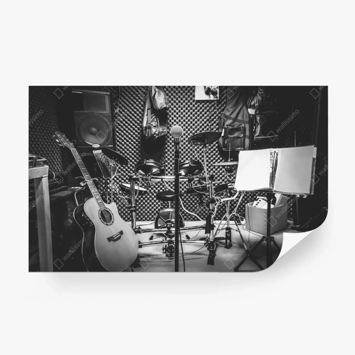 Fototapete monochromes musikstudio – Pixers®