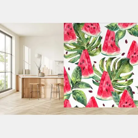 Fototapete aquarell wassermelonen sommermuster – Pixers®