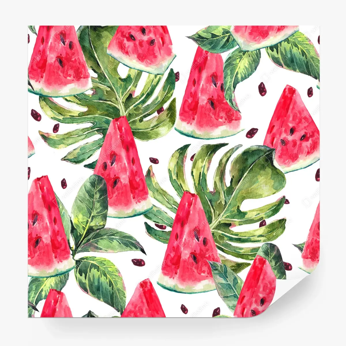 Fototapete aquarell wassermelonen sommermuster – Pixers®