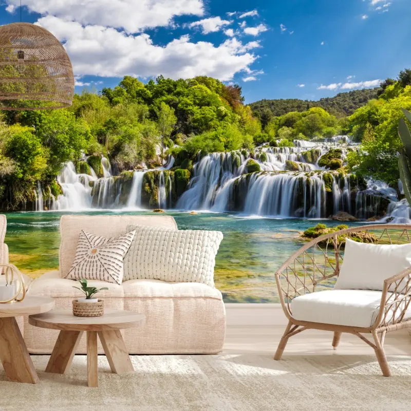 Fototapete ruhiger wasserfall Skradinski Buk im Krka Nationalpark