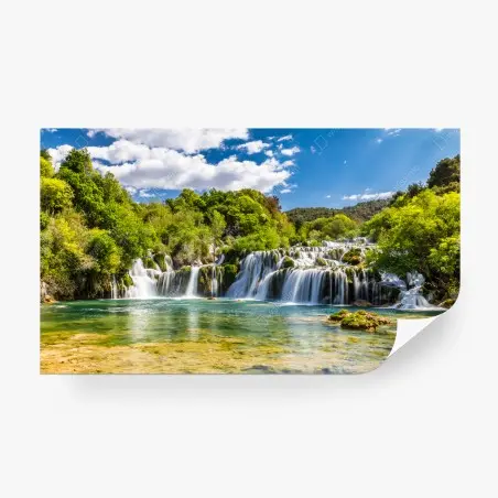Fototapete ruhiger wasserfall Skradinski Buk im Krka Nationalpark – Pixers®