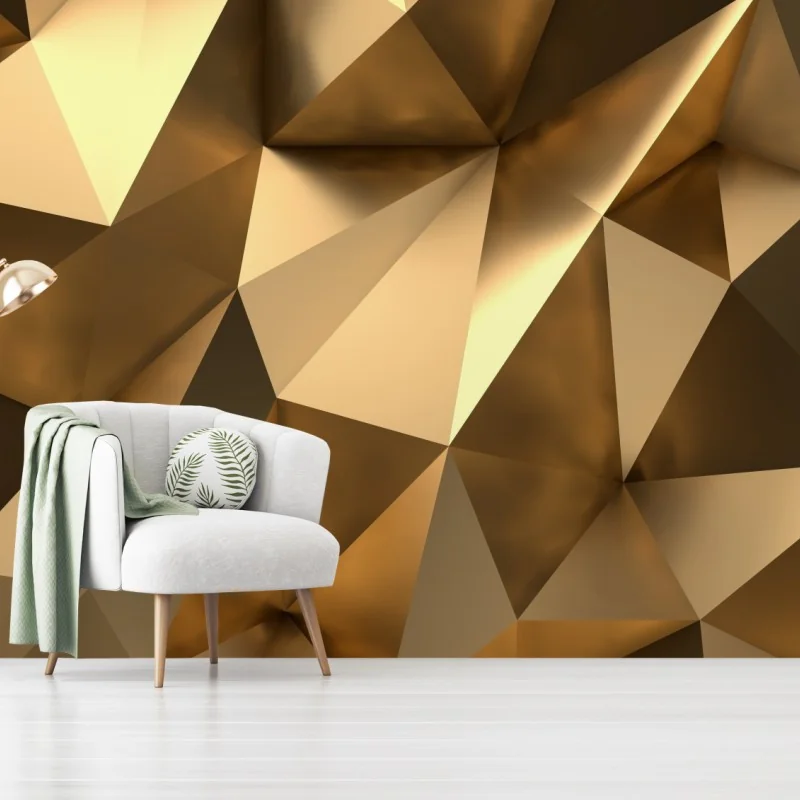 Fototapete goldene geometrische facetten