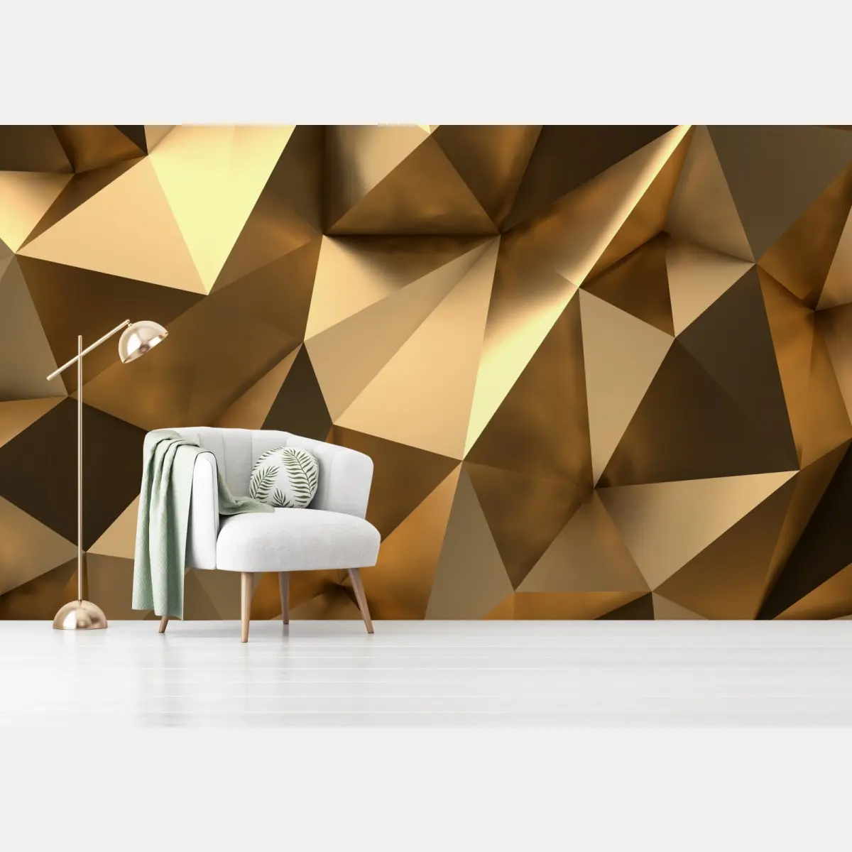 Fototapete goldene geometrische facetten – Pixers®
