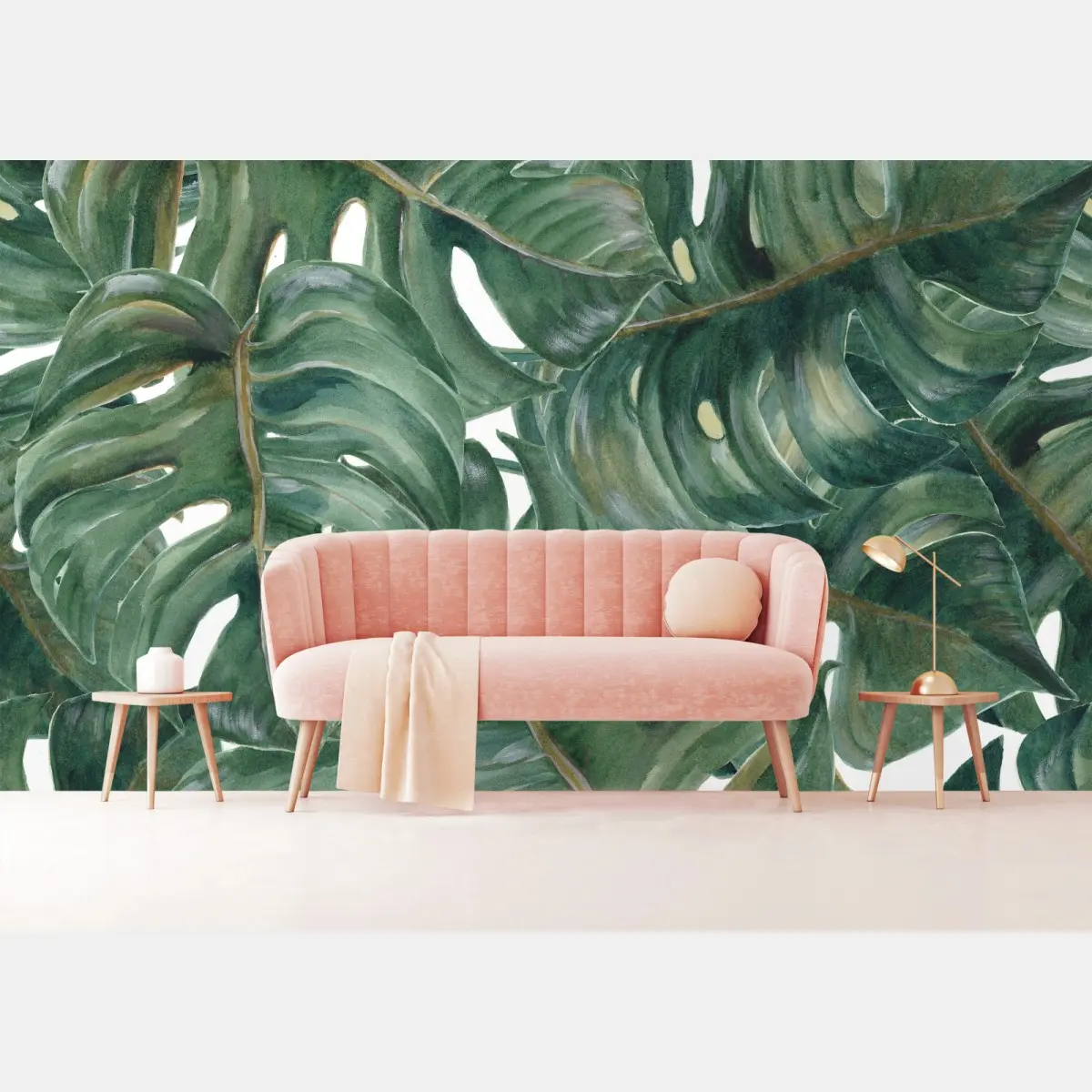 Fototapete monstera blätter in aquarell – Pixers®
