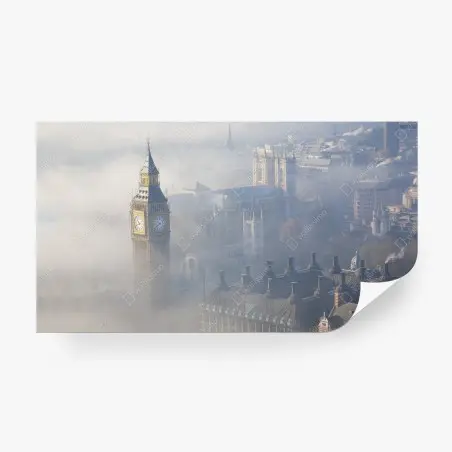Fototapete neblige luftaufnahme von Big Ben und Palace of Westminster – Pixers®