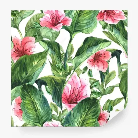 Fototapete rosa aquarell blumen botanikmotiv – Pixers®