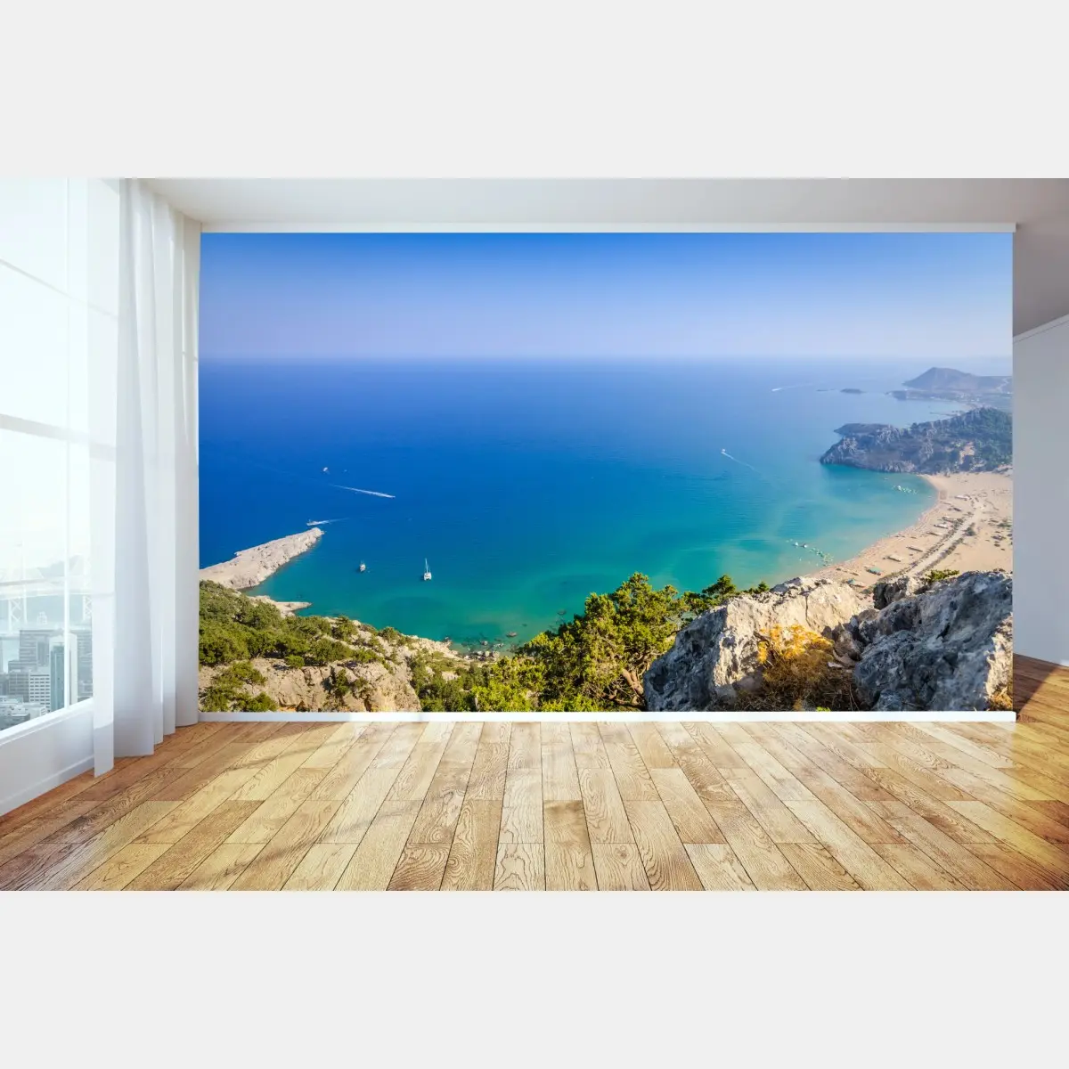 Fototapete sonnige türkisbucht panorama – Pixers®