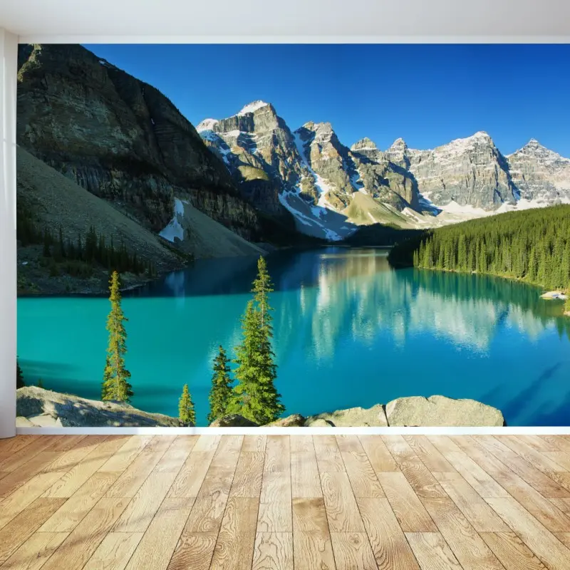 Fototapete ruhiger türkisfarbener bergsee