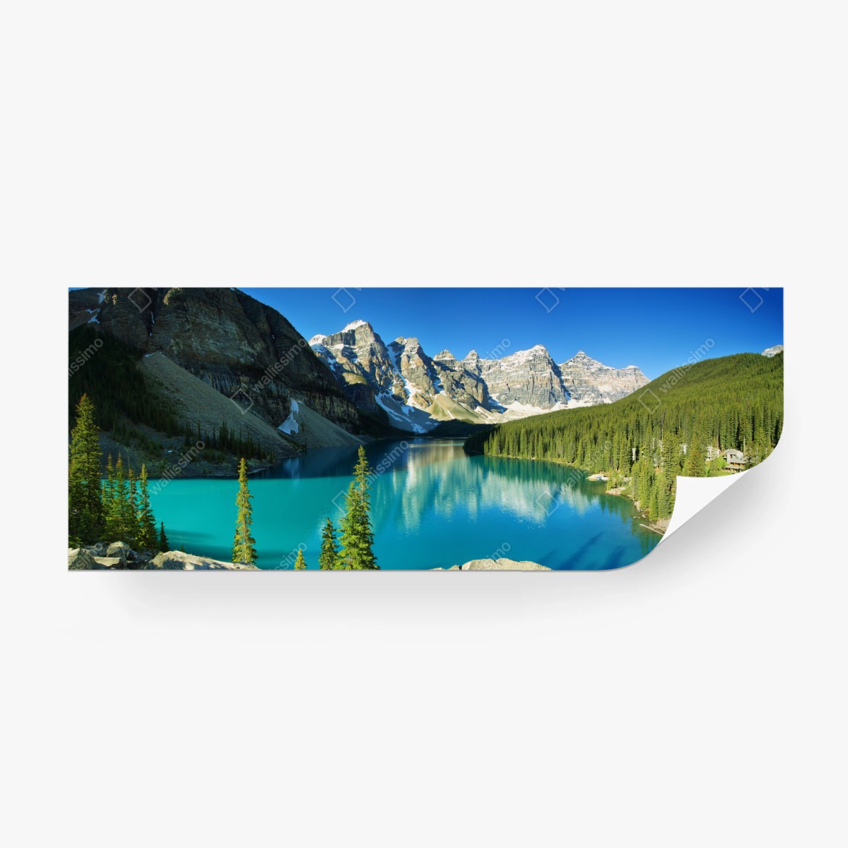 Fototapete ruhiger türkisfarbener bergsee – Pixers®
