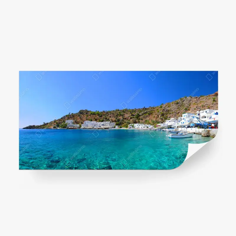Fototapete sonnige mediterrane bucht mit türkiswasser