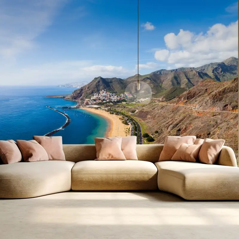 Fototapete strand Las Teresitas, panorama Teneriffa