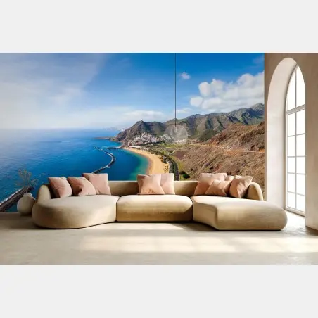 Fototapete strand Las Teresitas, panorama Teneriffa – Pixers®