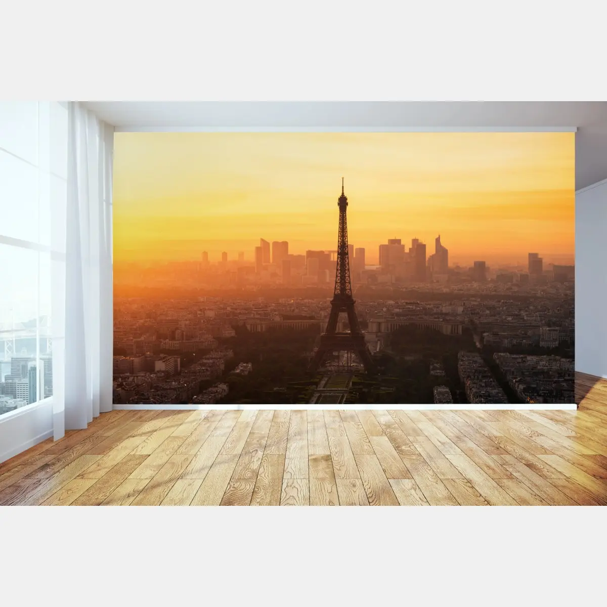 Fototapete Paris sonnenuntergang mit Eiffelturm – Pixers®