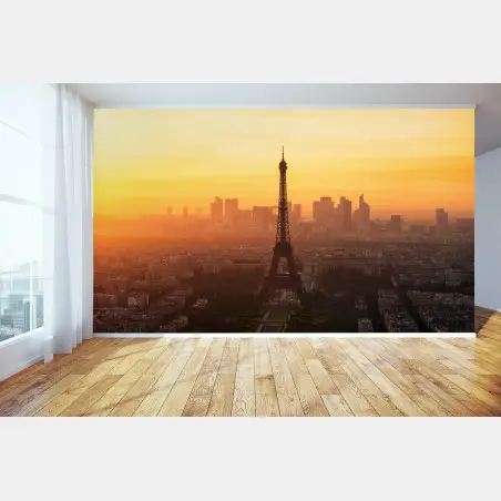 Fototapete Paris sonnenuntergang mit Eiffelturm – Pixers®