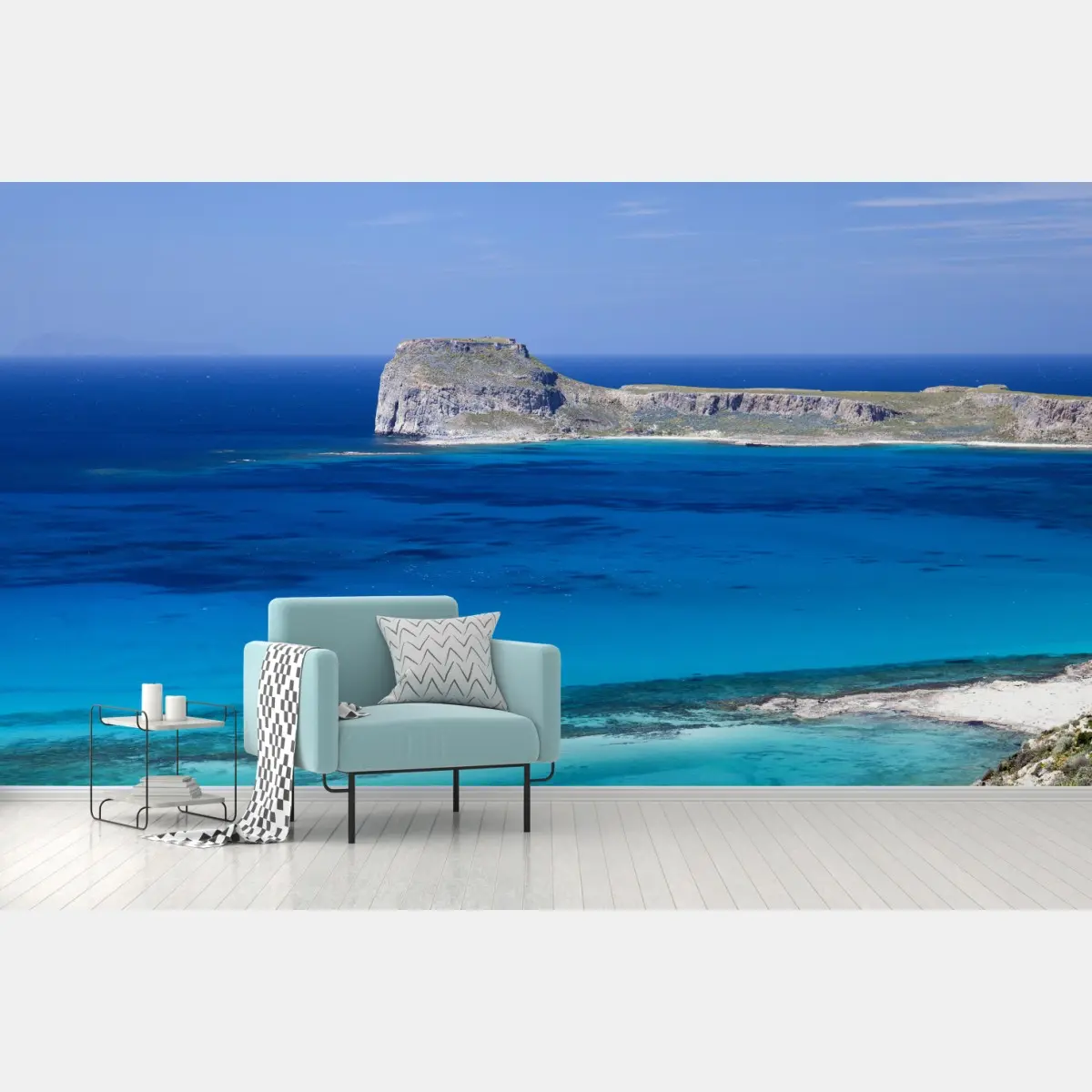 Fototapete ruhige insellandschaft mit türkisblauem meer – Pixers®