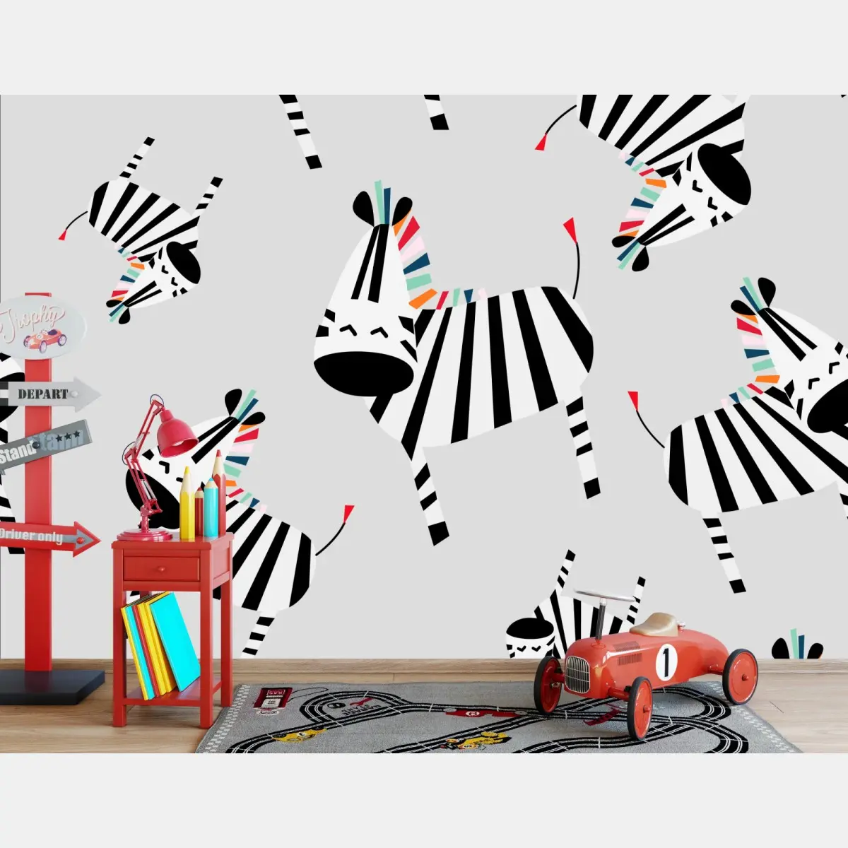 Fototapete verspieltes zebramuster mit streifen – Pixers®