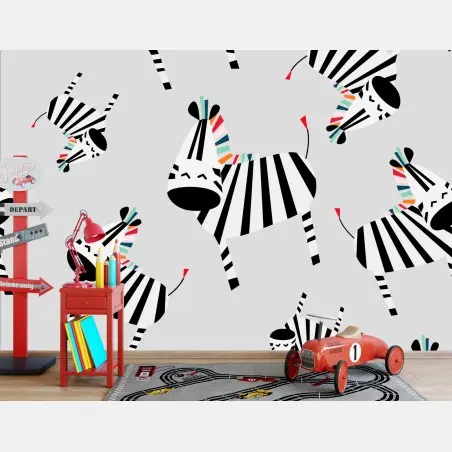 Fototapete verspieltes zebramuster mit streifen – Pixers®