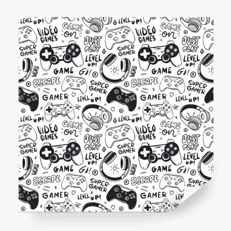 Fototapete doodle-muster mit videospiel-controllern – Pixers®