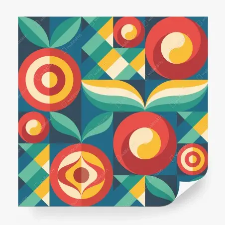 Fototapete lebhaftes geometrisches blumenmuster – Pixers®