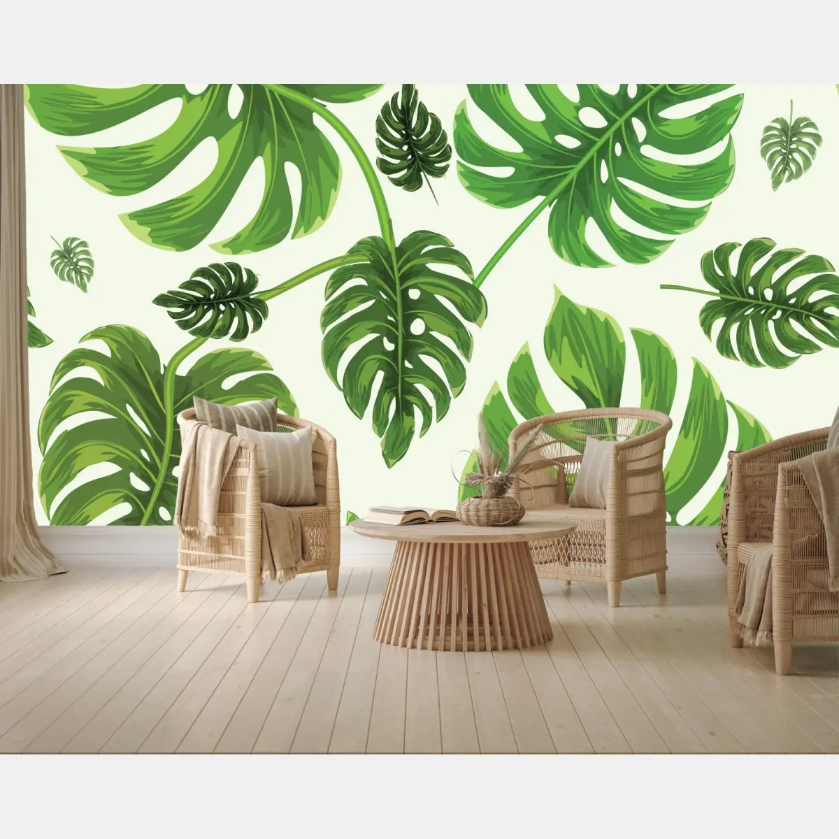 Fototapete tropisches monstera-blattmuster – Pixers®