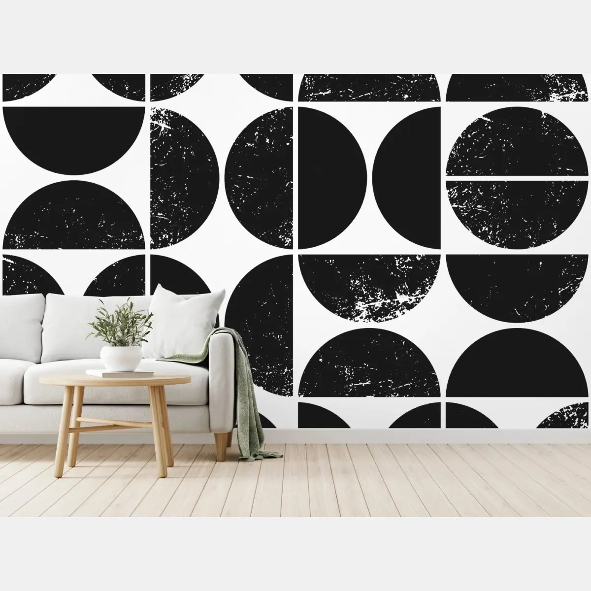 Fototapete schwarzes geometrisches kreismuster – Pixers®