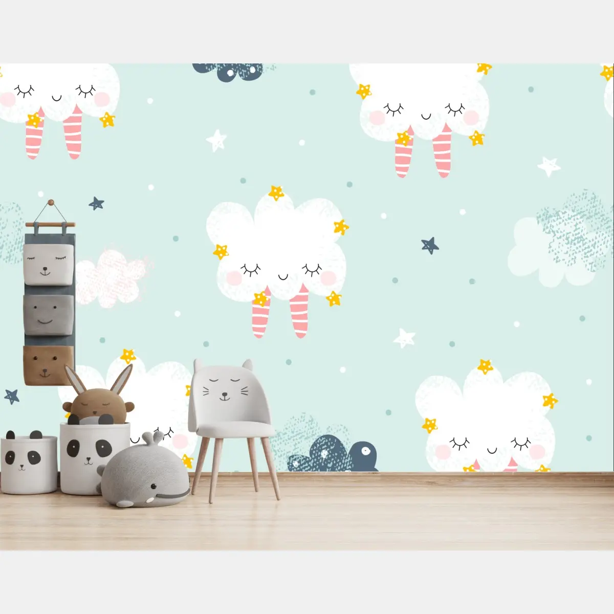 Fototapete schlafende wolken kinderzimmer muster – Pixers®