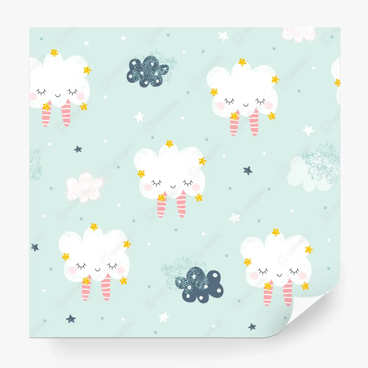 Fototapete schlafende wolken kinderzimmer muster – Pixers®