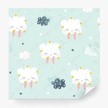 Fototapete schlafende wolken kinderzimmer muster – Pixers®