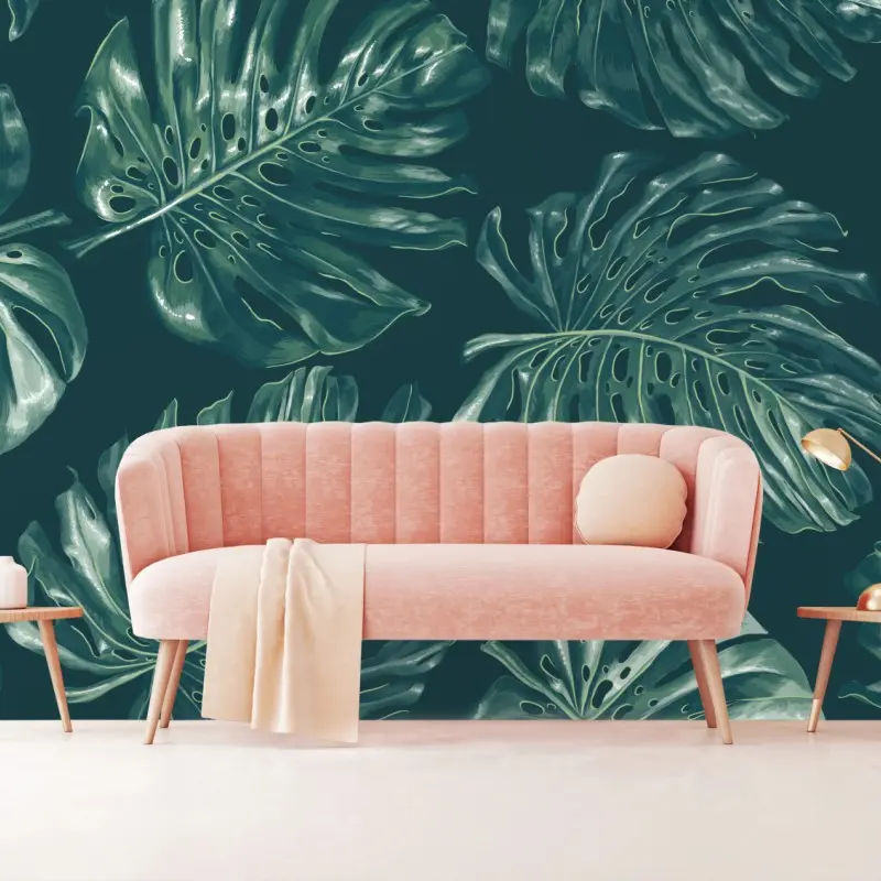 Fototapete tropisches monstera-blattmuster