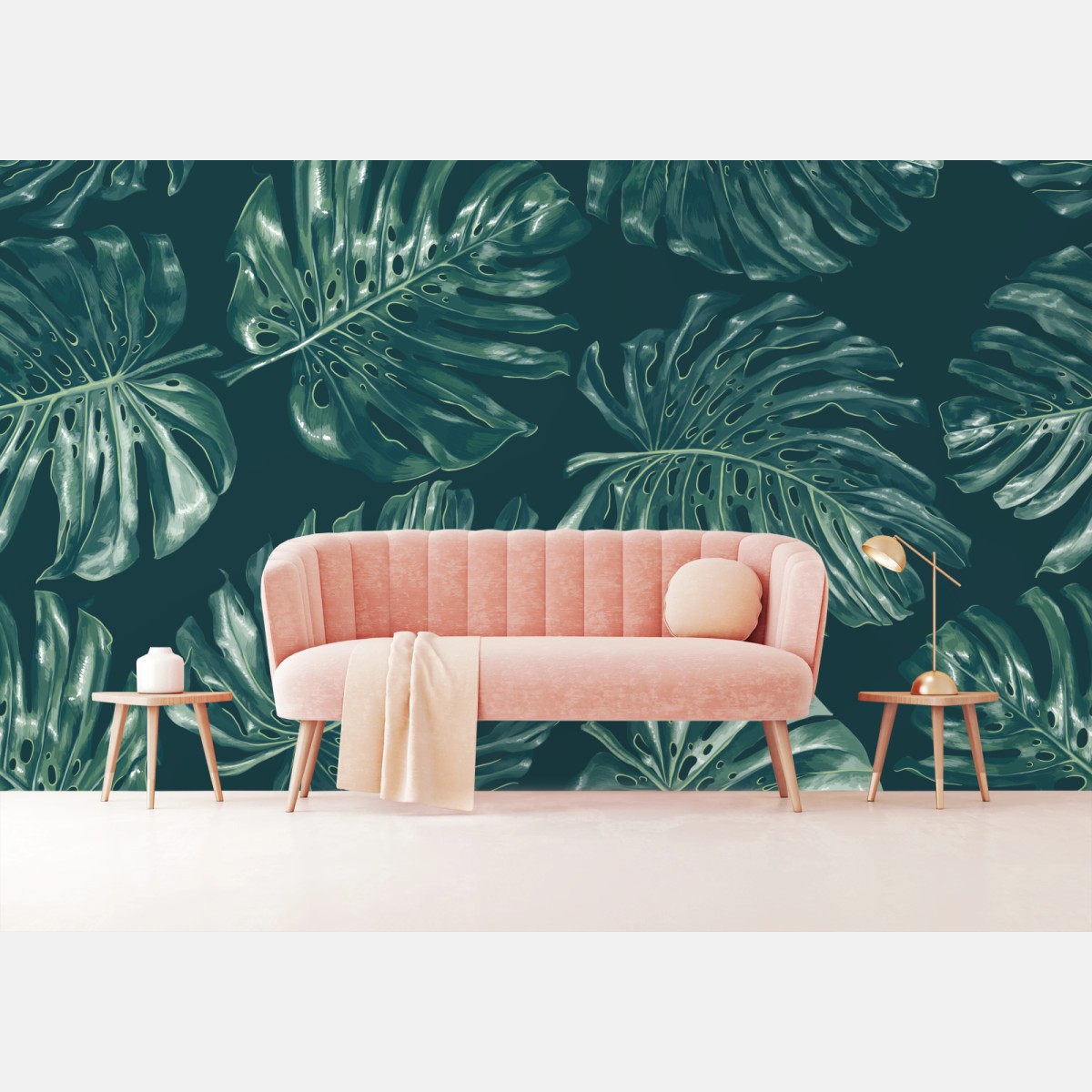 Fototapete tropisches monstera-blattmuster – Pixers®